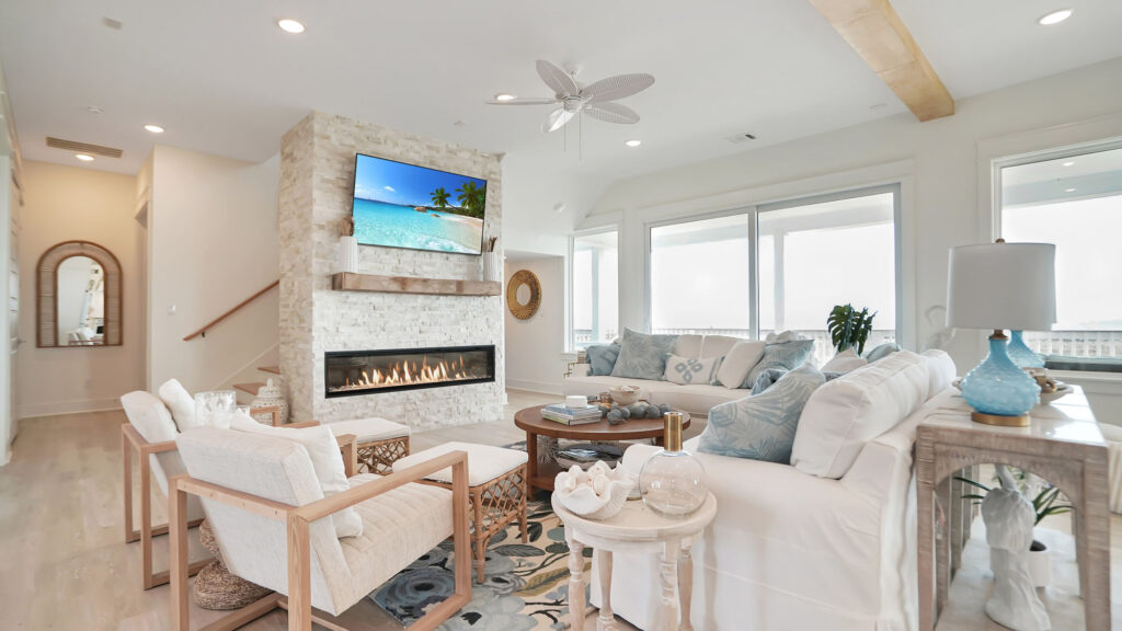 Custom Galveston Beach Houston Living Room J Talasek Builders
